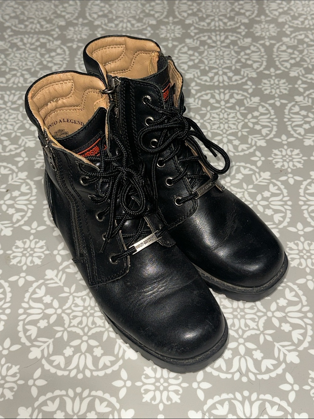 Harley Davidson Black Leather Boots